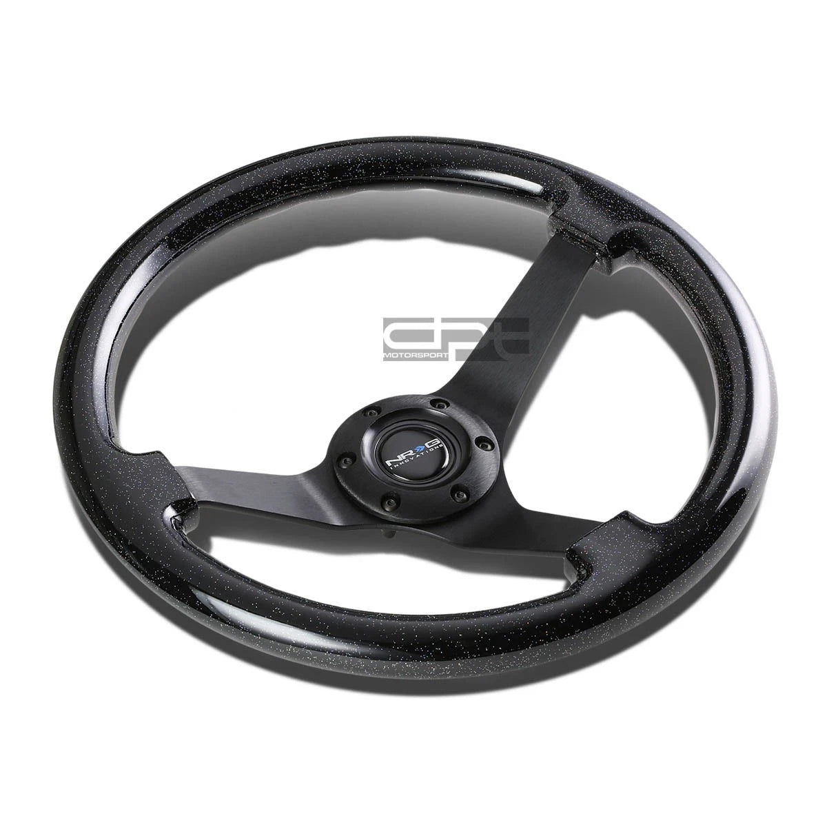 NRG RST-036BSB-BK 35CM Deep Dish Anodized Aluminum Wooden Steering Wheel