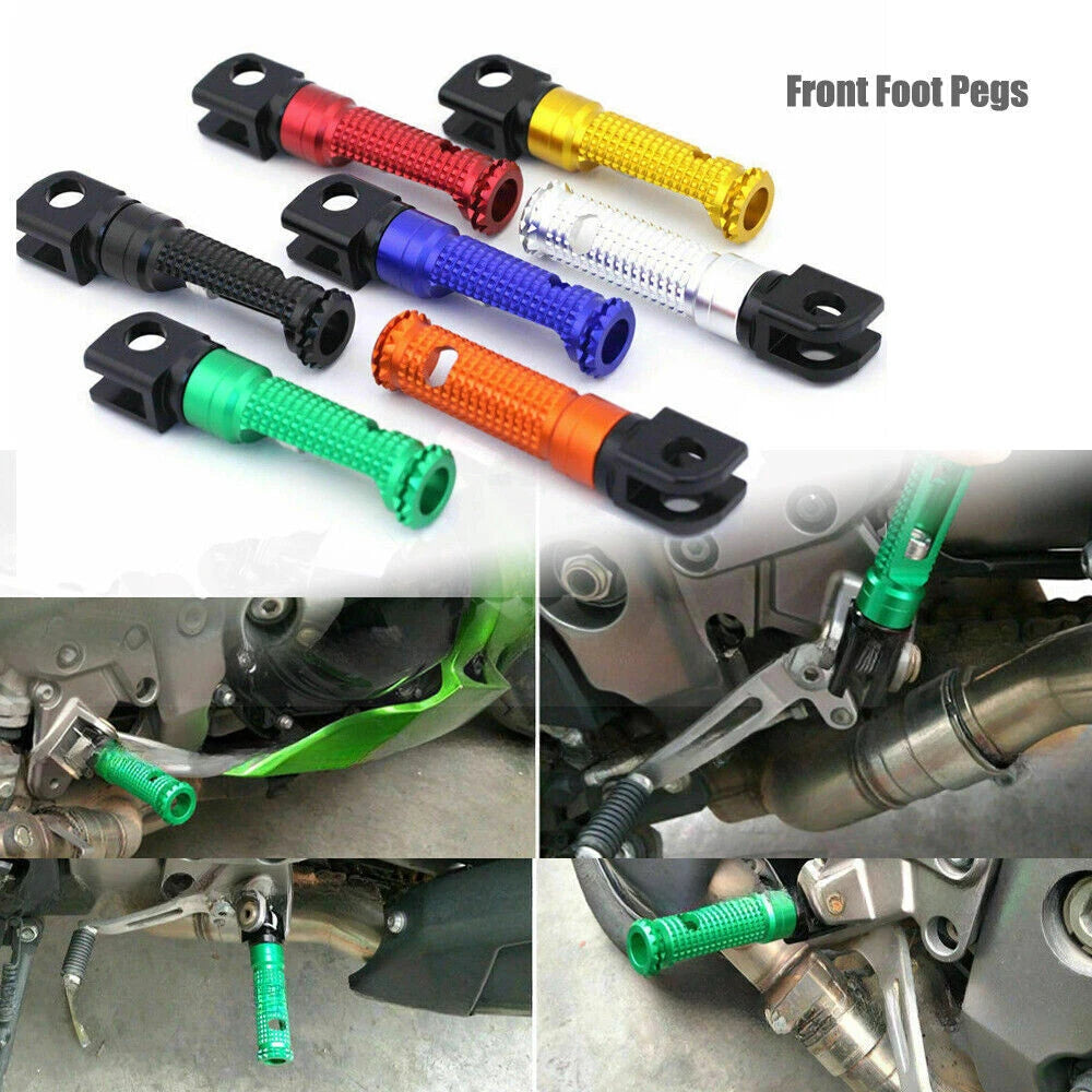Front Foot Pegs Adapters for Kawasaki Ninja 250R 650R ZX6R ZX14R Z650RS 125