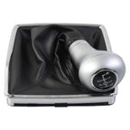 Shift Knob Gear for Precise Alignment Fit PU Leather Silver Finish