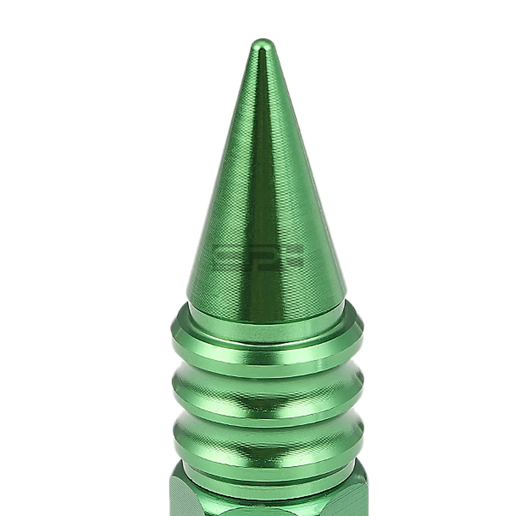 20 PCS M12X1.5 107MM Tall Green Aluminum Spiked Lug Nuts + Adapter