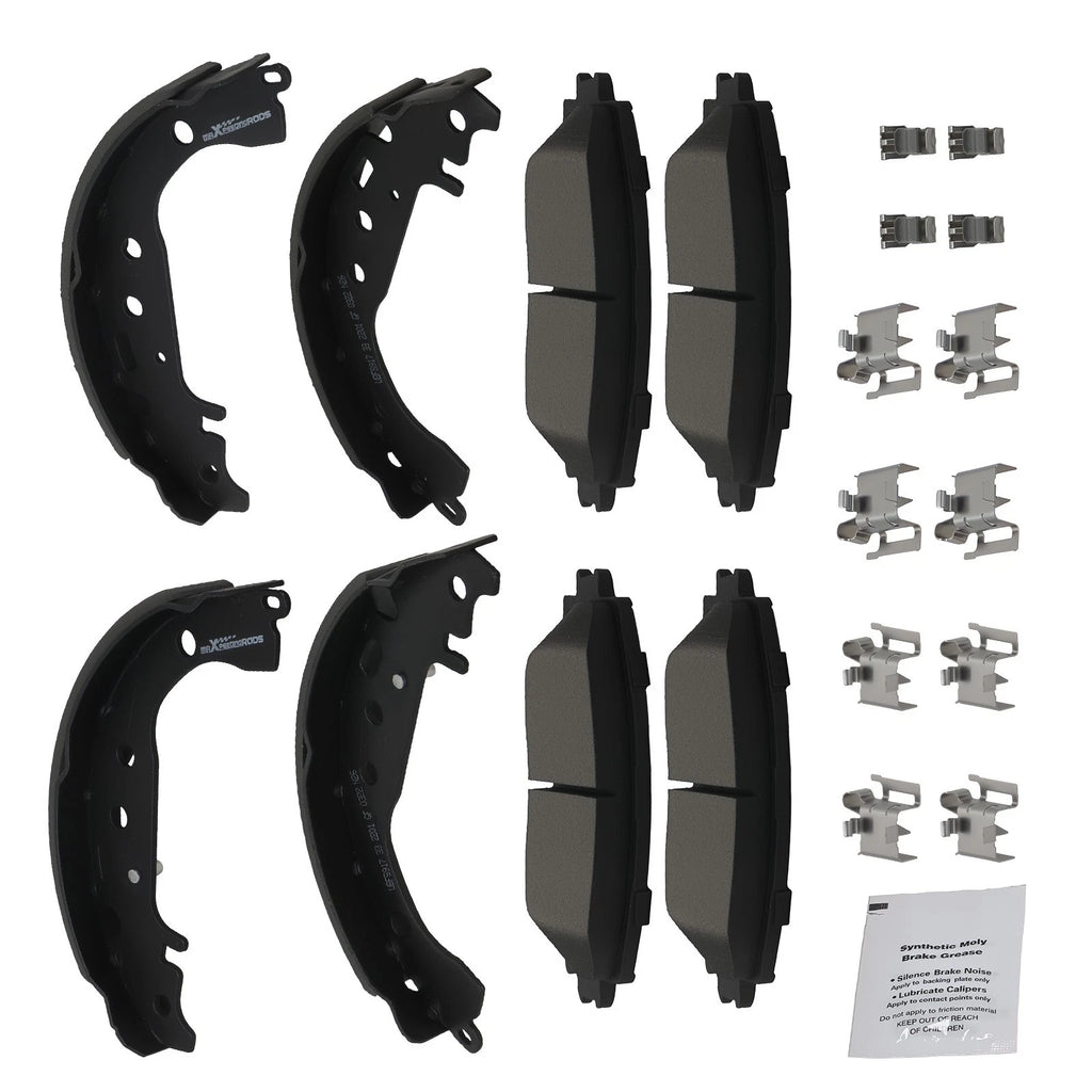 Set of 4 Ceramic Brake Pads and Drum Shoes for Toyota Yaris (2006–2014) D1184