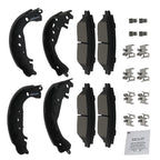 Set of 4 Ceramic Brake Pads and Drum Shoes for Toyota Yaris (2006–2014) D1184