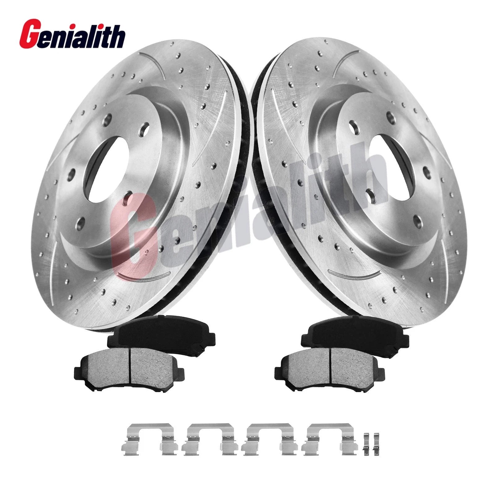Front Drilled Brake Rotors + Brake Pads Kit for Nissan Rogue (2008–2013)