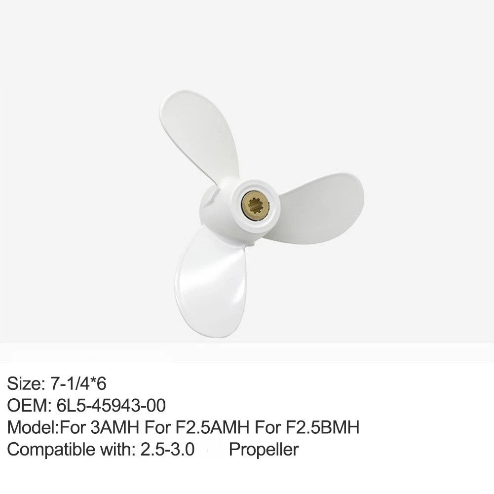 7-1/4x6 Inch Marine Grade Propeller for 2.5HP 3.0HP Outboard Motors