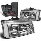 Chrome/Clear Signal Upper Headlight Lamps for Chevy Silverado (2003–2006)