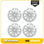 Set of 4 Silver 16" Wheel Hub Caps for Universal R16 Tires
