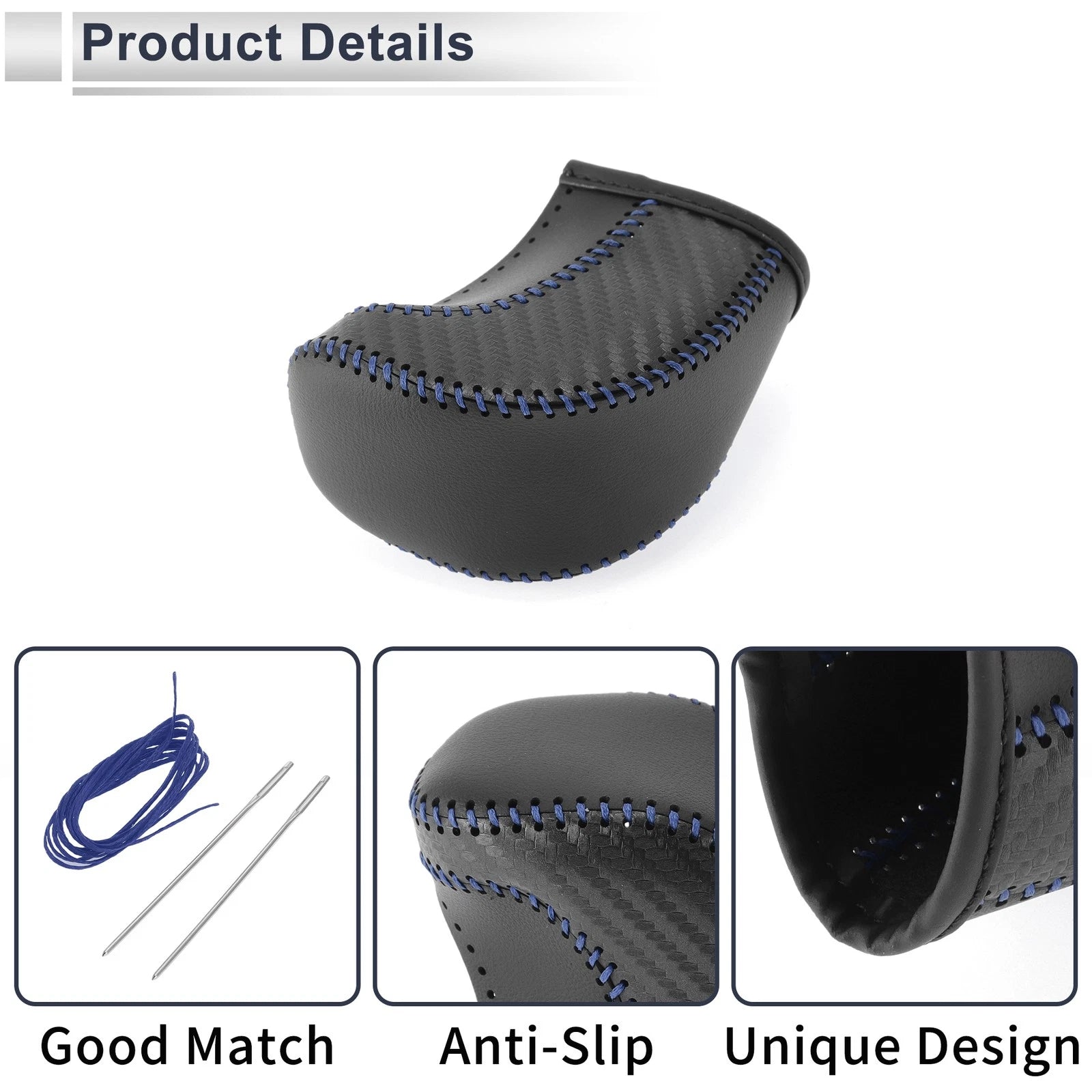Gear Shift Knob Cover for Toyota Tacoma (2016–2022) Black Carbon Fiber Blue