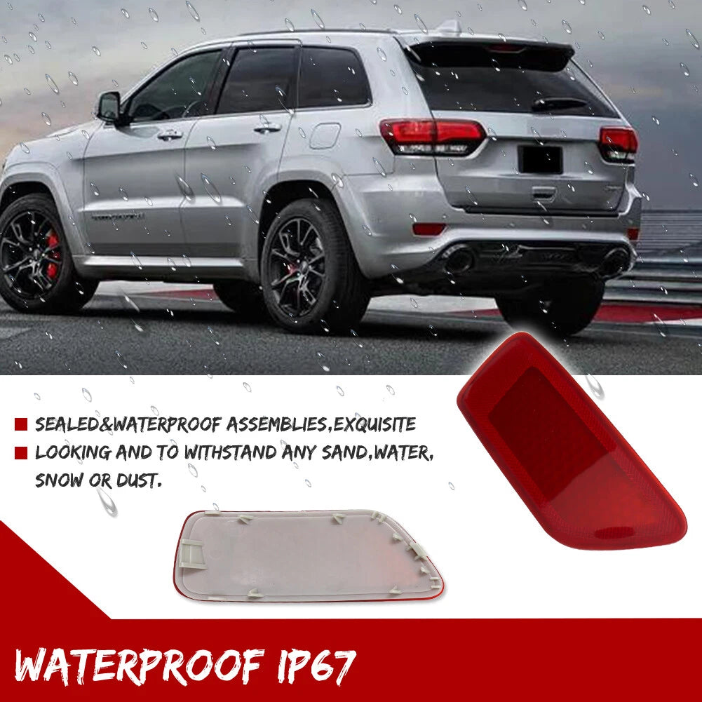 2X Red Lens Rear Bumper Reflectors for Jeep Grand Cherokee (2011–2020)