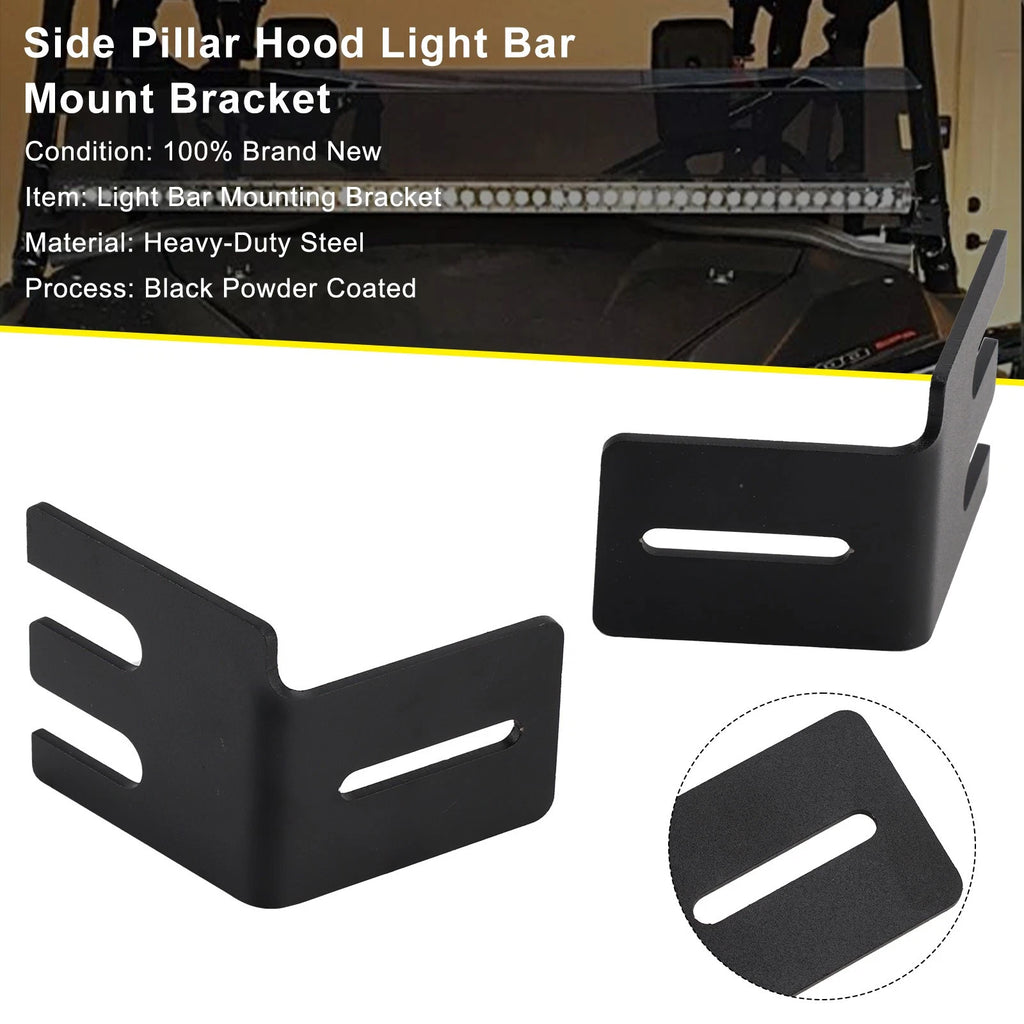 Side Pillar Hood Light Bar Mount Bracket for Honda Pioneer 700 1000 (2014–2023)