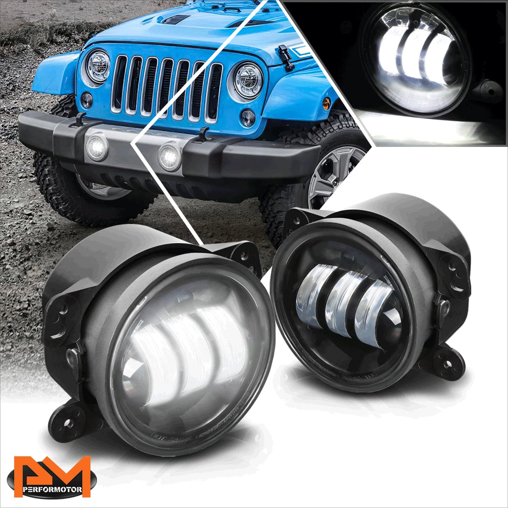 LED Front Bumper Projector Fog Lights for Jeep Wrangler (2007–2017) & Cherokee (2014–2018)