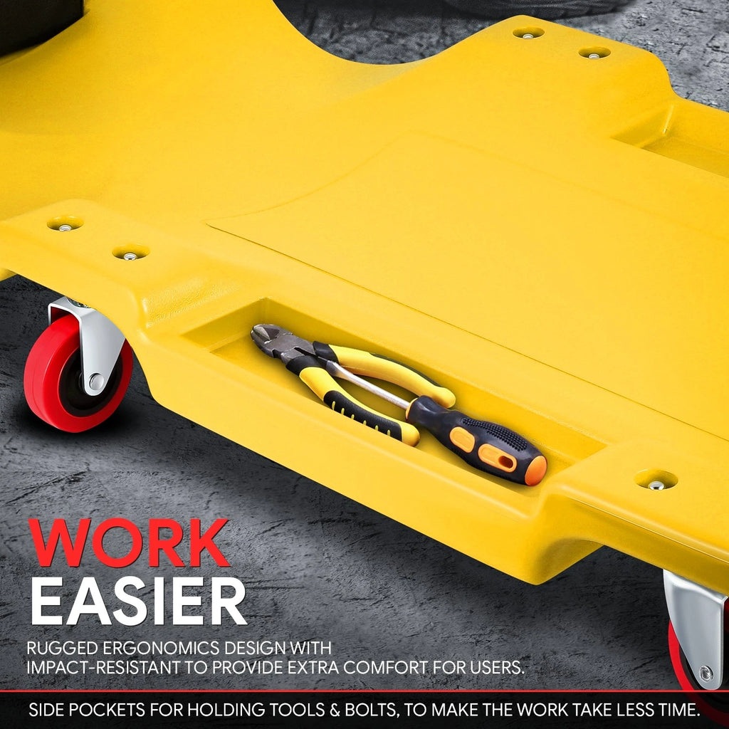 36" x 17" Ergonomic HDPE Automotive Creeper for Mechanics (200Lbs)