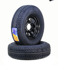 Set of 2 WINDA ST225/75R15 10-Ply Trailer Tire Rims 6 Lug Black Mod