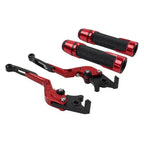 Red Extendable Brake Clutch Lever Grip Set for Yamaha YZF R1M R1S (2015-2023)