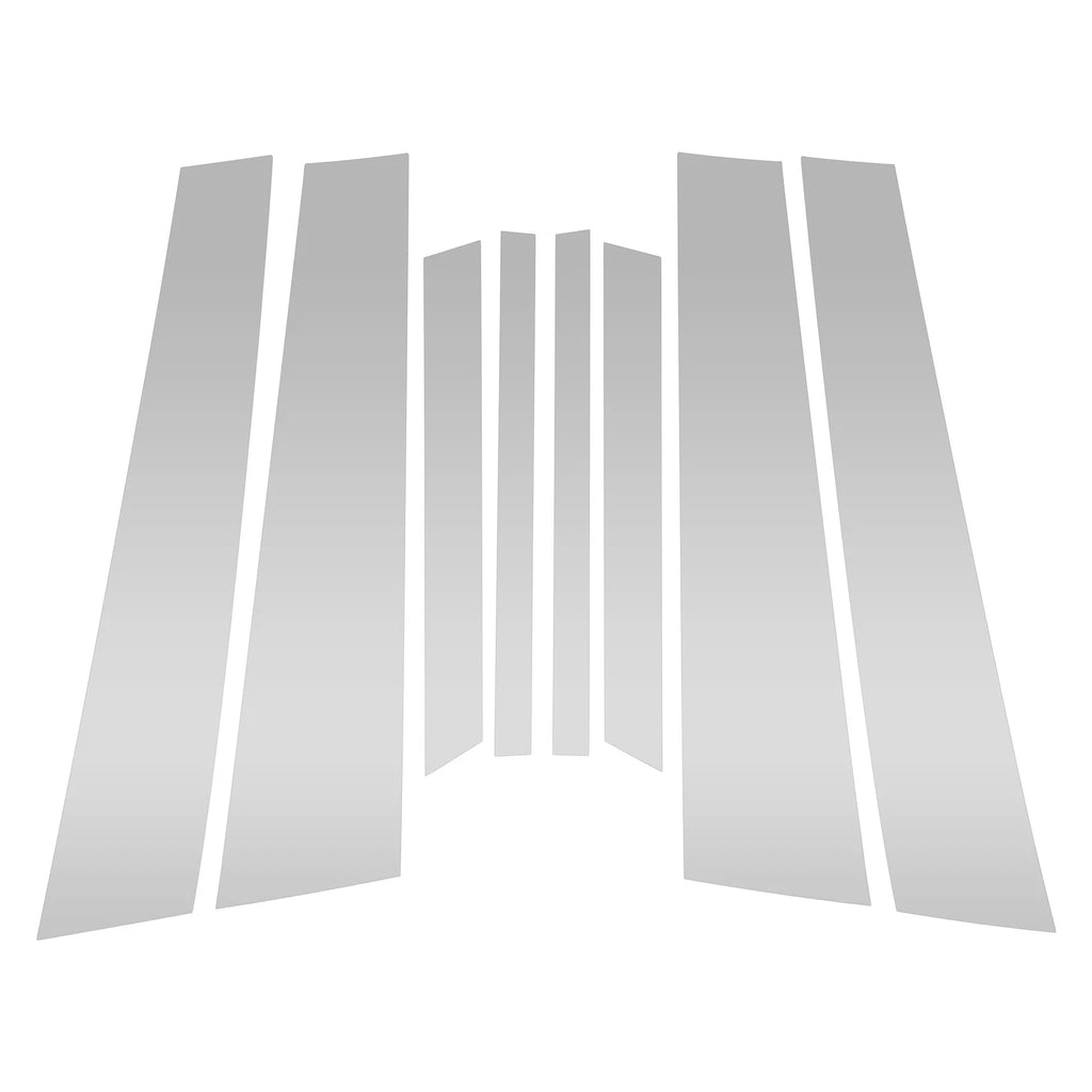 Set of 8 Door Pillar Window Trim for BMW X6 (2002–2013) Silver Tone