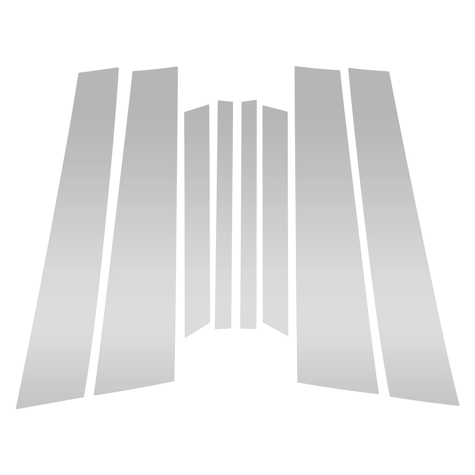 Set of 8 Door Pillar Window Trim for BMW X6 (2002–2013) Silver Tone