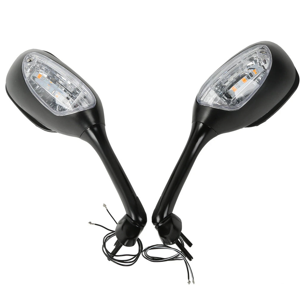 Rearview Mirrors with Clear/Smoke Turn Signals for Suzuki GSXR600 GSXR750 (2006–2025)