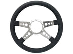 Polished 9 Hole Steering Wheel Replacement for Universal Fit 14 Inch (9 Hole)