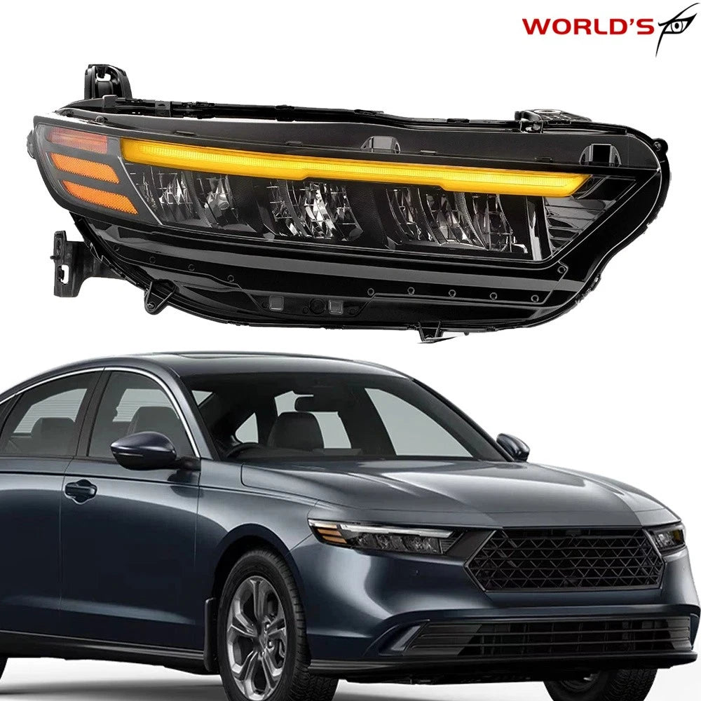 Full LED Headlights for Honda Accord (2023–2024) with LED DRL Signal Black Trim
