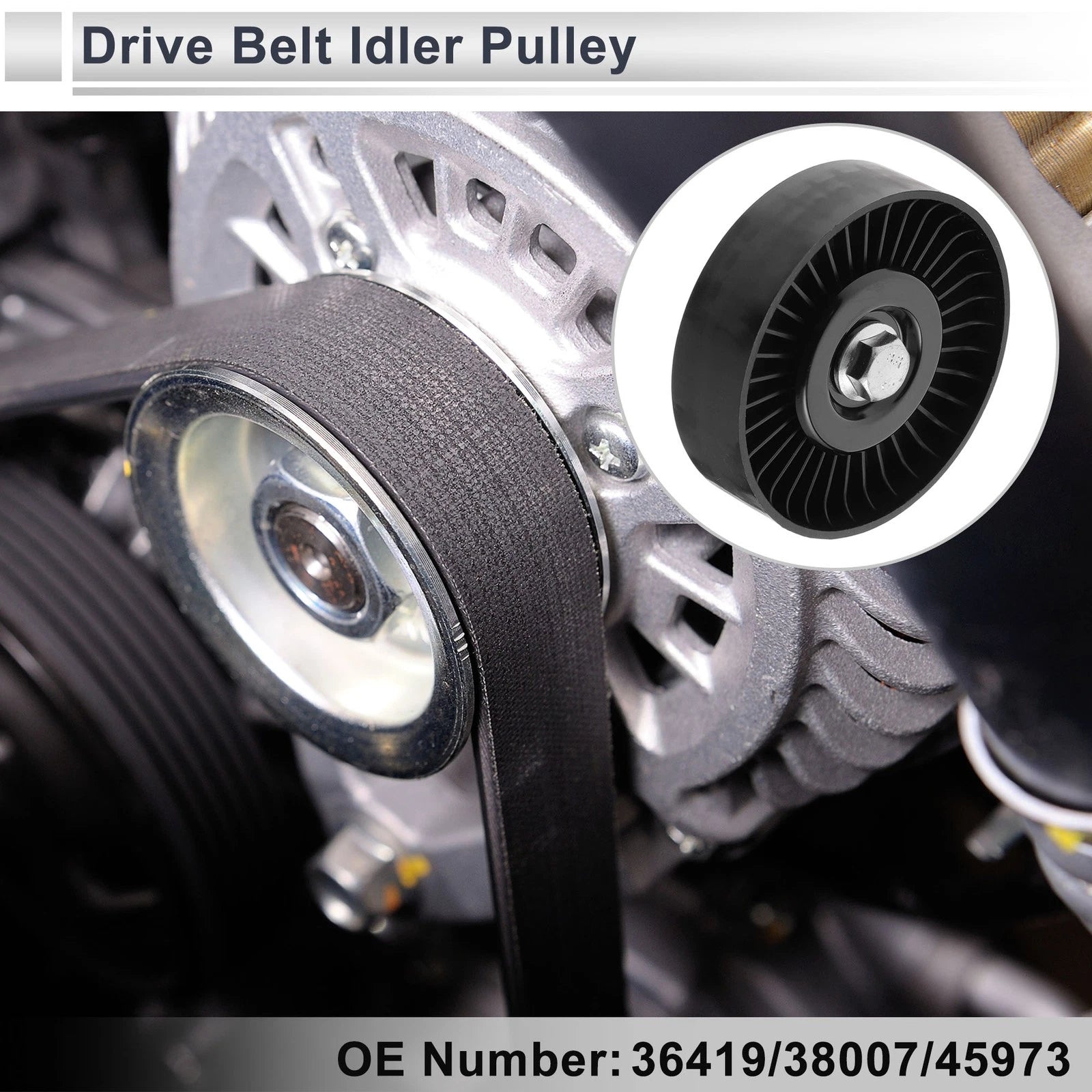 Drive Belt Idler Pulley for Chevrolet C1500 (1990–1991) 36419 Plastic