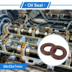2X Oil Seal Rotary Shaft Seal FKM Rubber 30x52x7mm for Various Models 