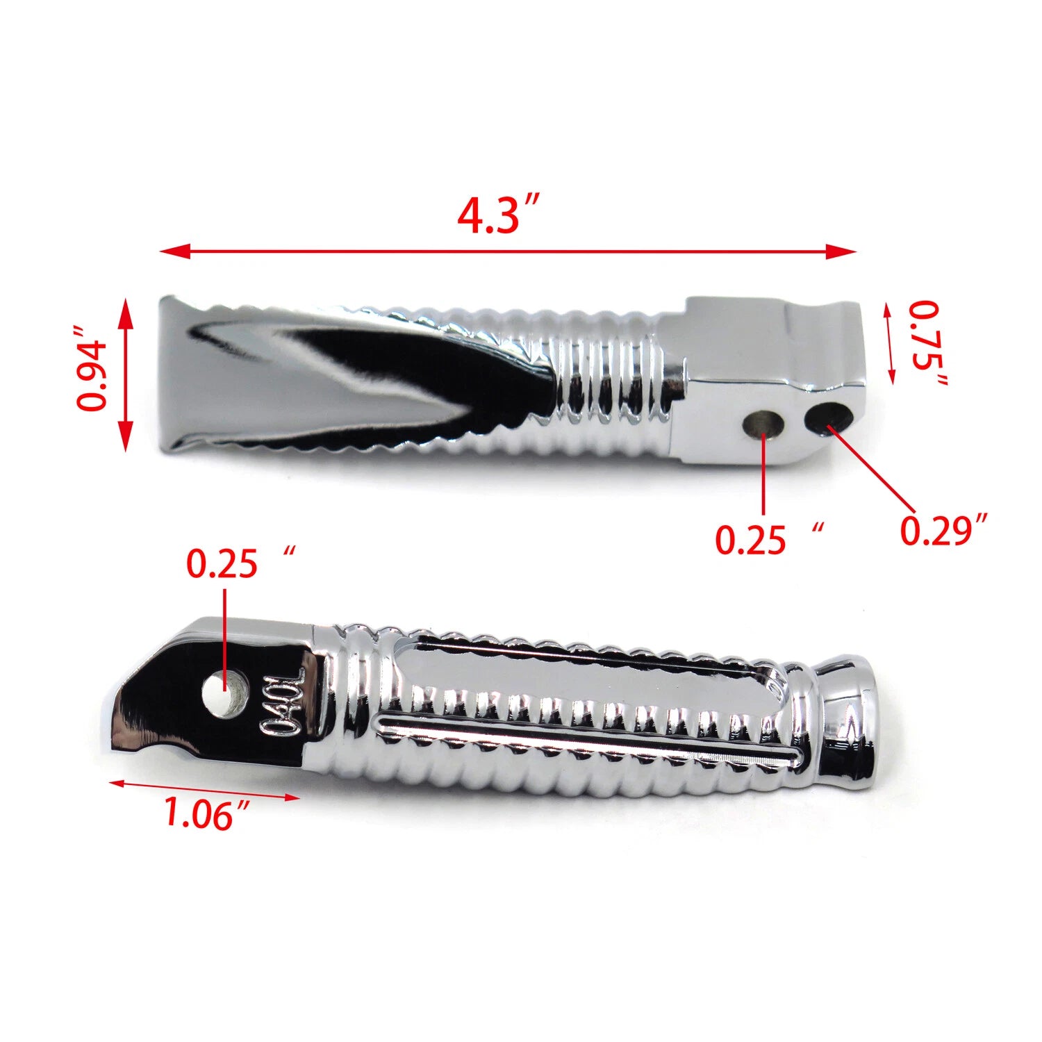 Rear Chrome Foot Pegs for Honda CBR 600 F4i, VFR 750/R, CBR1000RR, CBR600RR, 1100XX