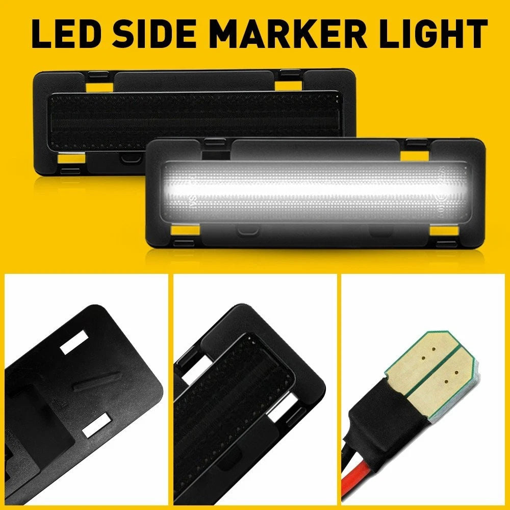 2X Smoked LED Front Marker Side Lights for Chevy Camaro Pontiac Firebird (1982–1992)