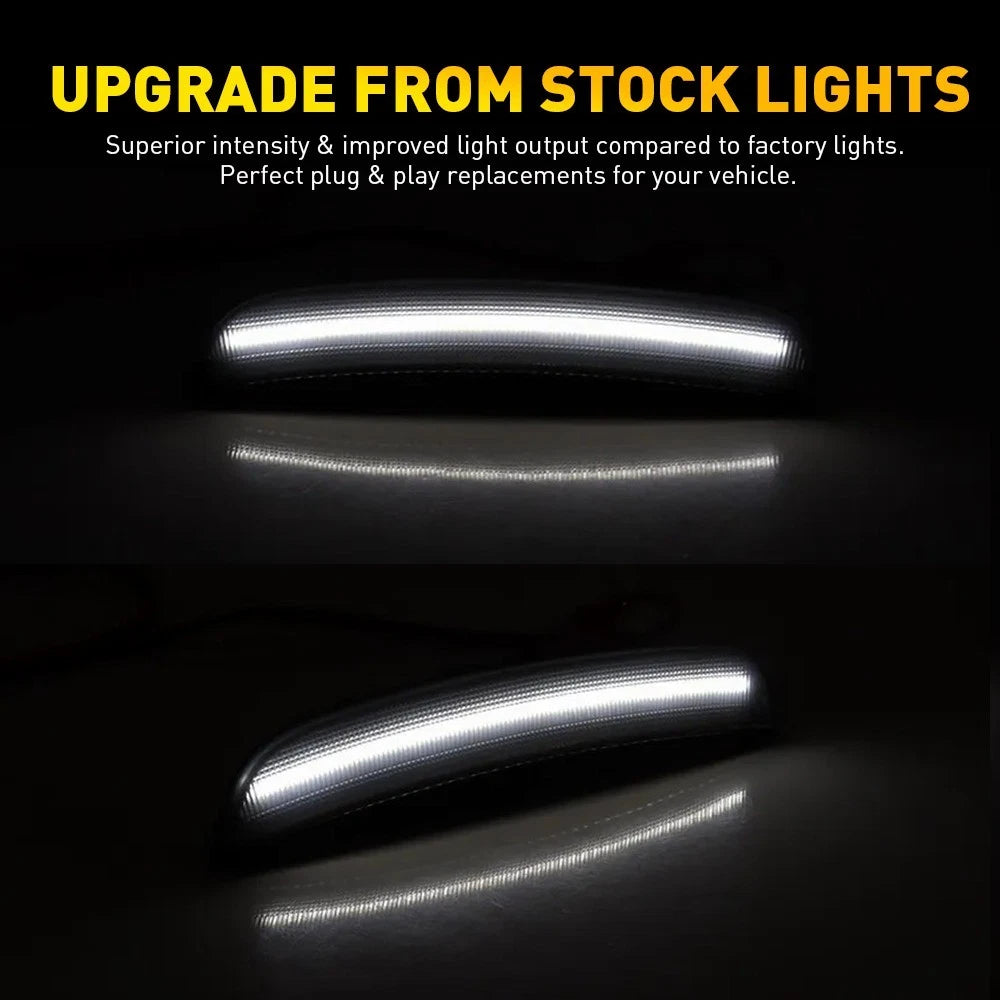 2X White LED Side Marker Lights for Chrysler 300 (2015–2023) Smoked Lens