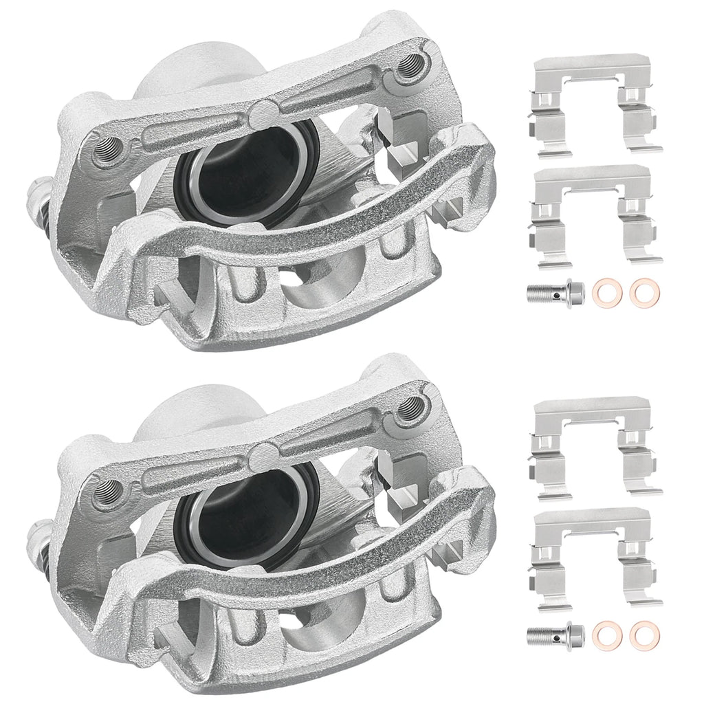 Pair Front Brake Calipers with Bracket for Nissan Sentra (2007–2019) 19B3306 19B3307