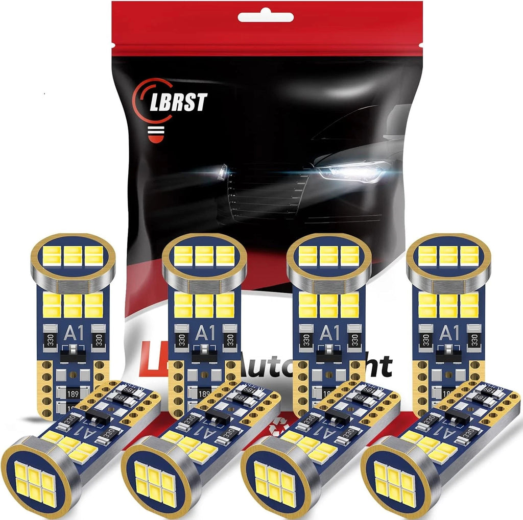 8pc T10 LED License Plate Light Bulbs for (152, 168, 175)