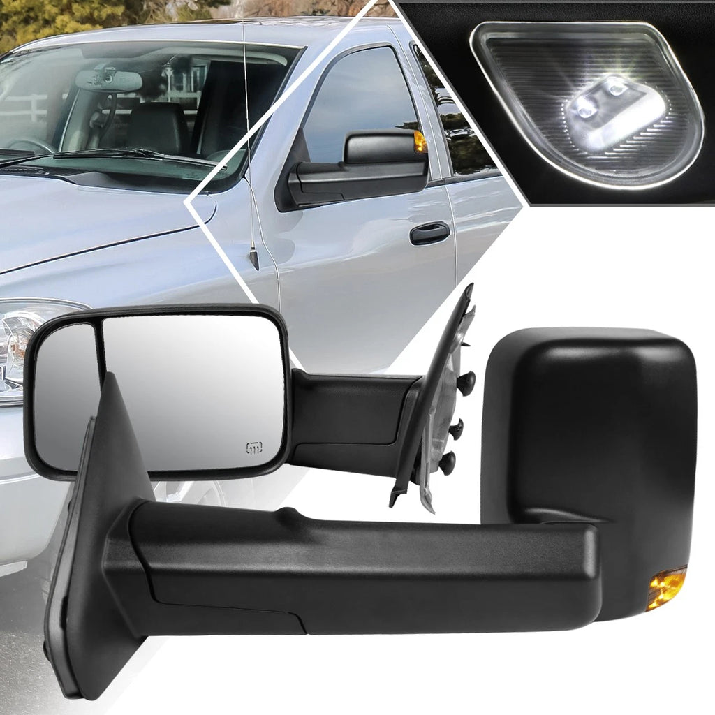 Power Heated Towing Mirror for Dodge Ram (2002–2009) - LED Signal, Puddle Lamp