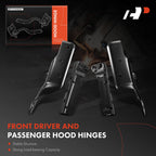 Set of 4 Front Upper & Lower Hood Hinges for Chevy Impala Limited (2014–2016)