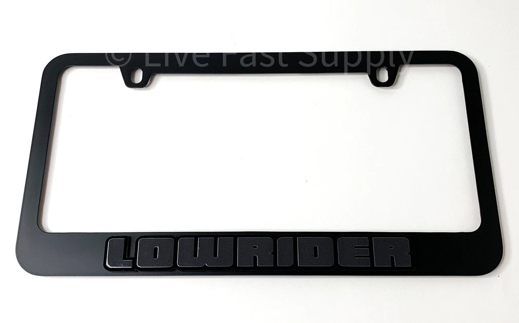 Lowrider License Plate Frame Premium Matte Gray for Universal Vehicles (Any Year)