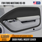 Door Panel Insert Cards for Ford Mustang (2005–2009) Black Leather Synthetic
