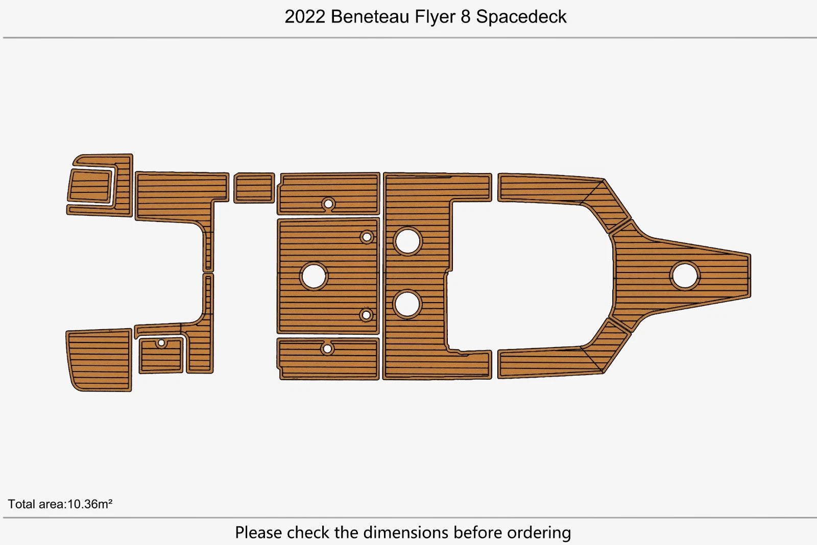 Swim Platform Cockpit EVA Foam Teak Deck Floor for Beneteau Flyer 8 (2022)