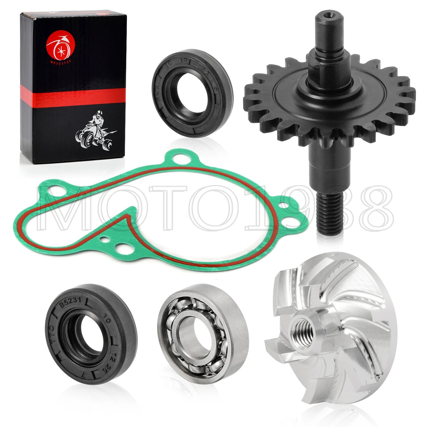 Water Pump Impeller Shaft Gear Kit for Yamaha YZ125 (1998–2004)