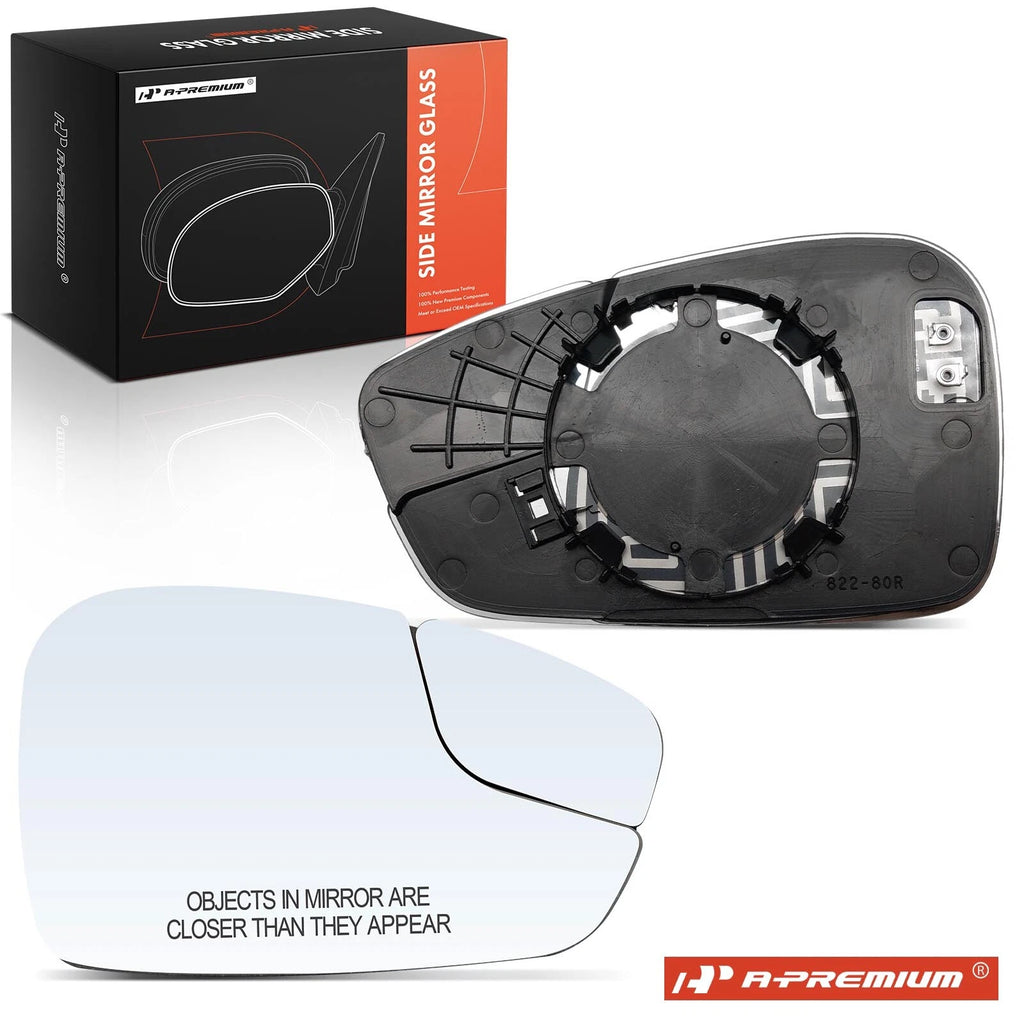 Heated Passenger Power Mirror Glass with Spotter for Ford Fiesta 