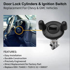 Front Door Lock Cylinders & Ignition Switch for Chevy Tahoe Silverado (2000-2006)