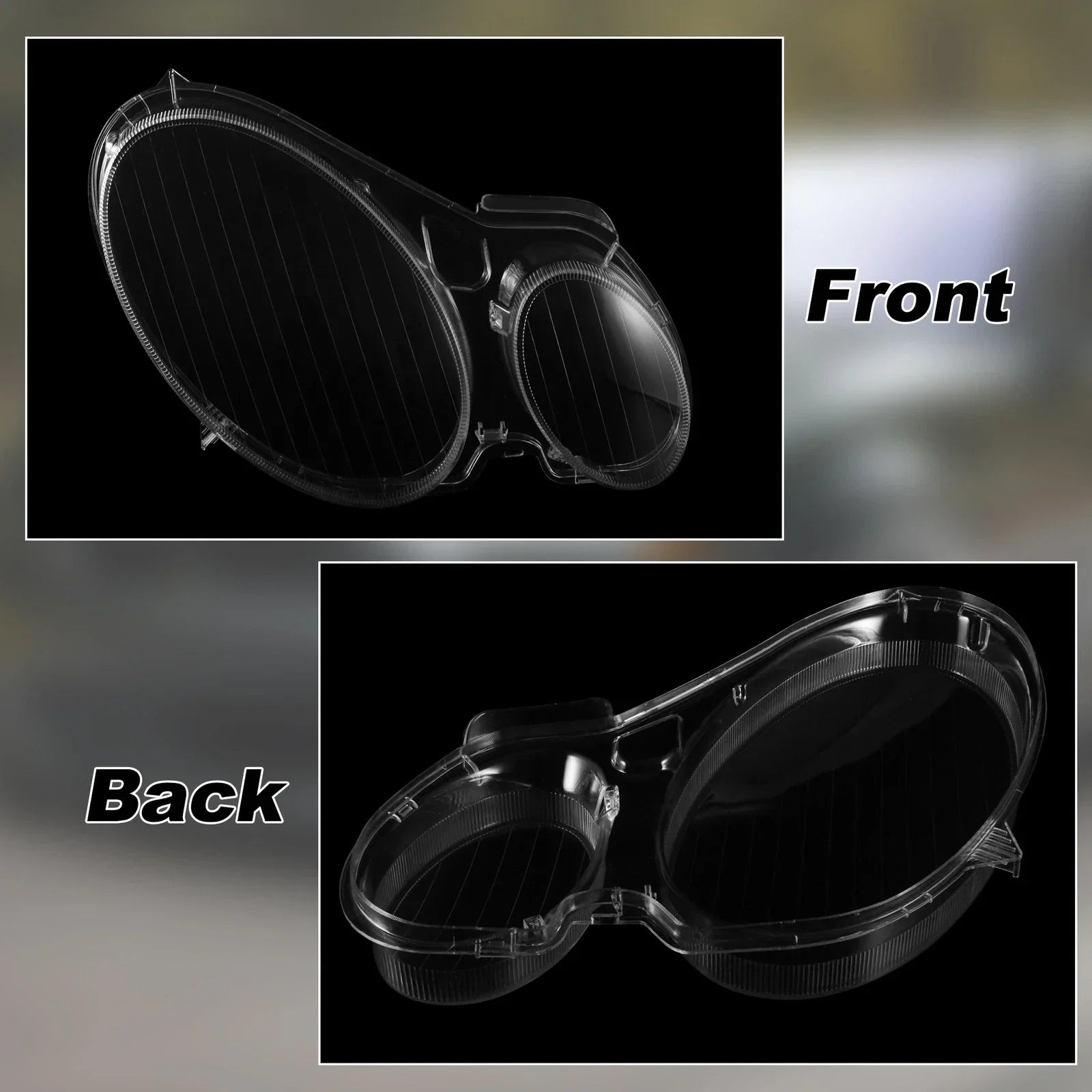 Front Headlight Lens Covers for Mercedes-Benz W211 (2002-2008)
