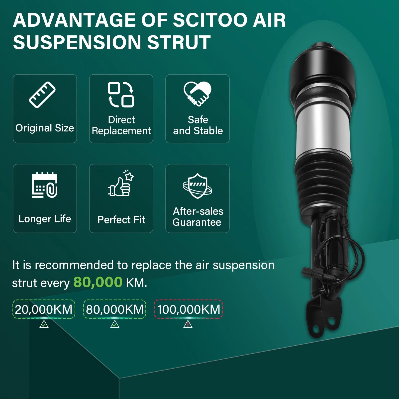 Front Left Air Suspension Strut for Mercedes W211 E320 E350 E500 CLS500 CLS550 (2003–2009)