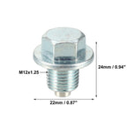 Set of 4 M12x1.25 Oil Drain Plugs with Washers 9034112012 for Toyota