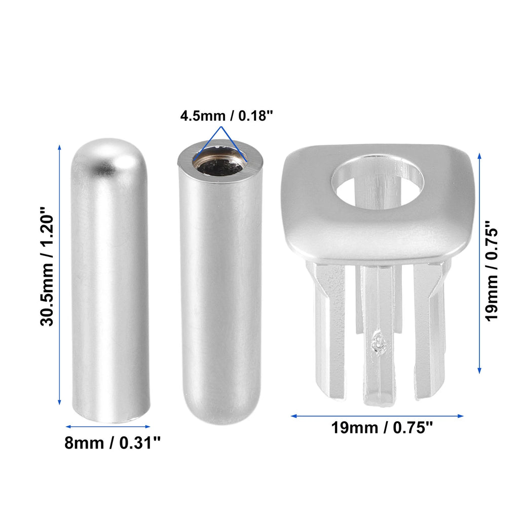 Set of 2 Door Lock Rod Knob and Button Cover for BMW 328i 335i (2007–2013) Silver Tone
