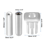 Set of 2 Door Lock Rod Knob and Button Cover for BMW 328i 335i (2007–2013) Silver Tone