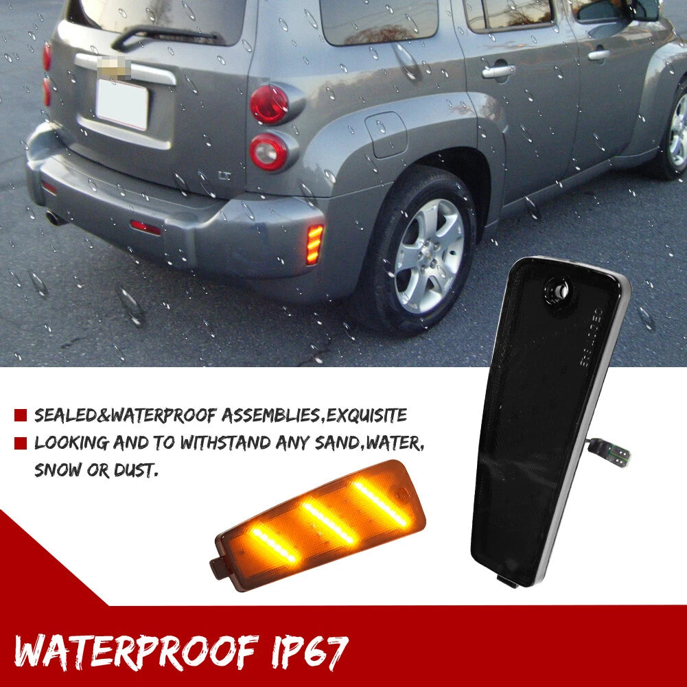 Smoked Amber LED Rear Side Marker Parking Lights for Chevy HHR (2006–2011)