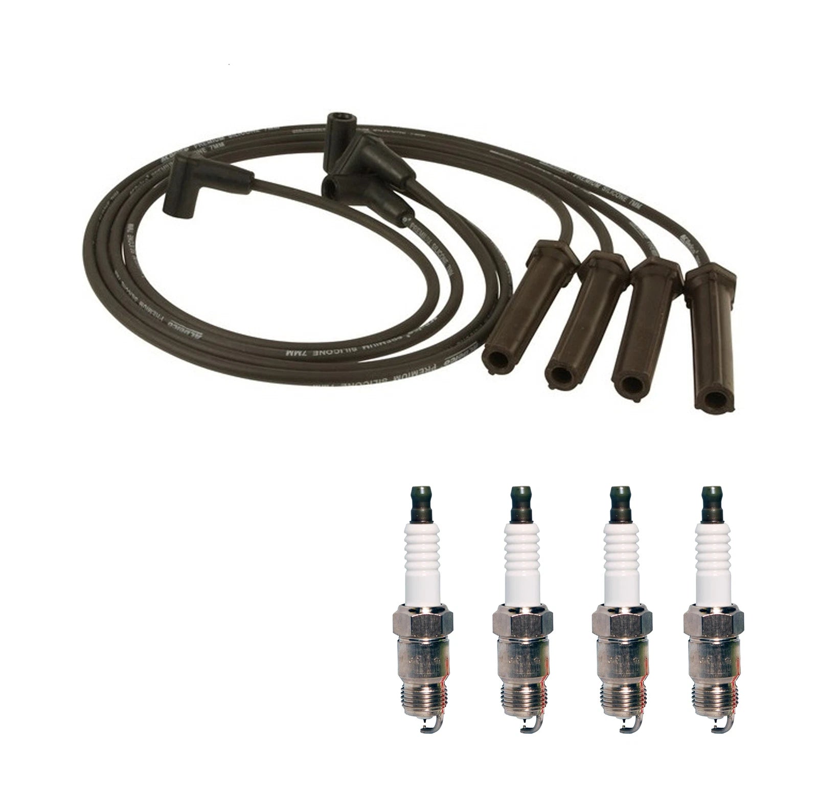 Denso 7mm Wire Set & 4 Iridium TT Spark Plugs for GMC Sonoma (1991–2004)