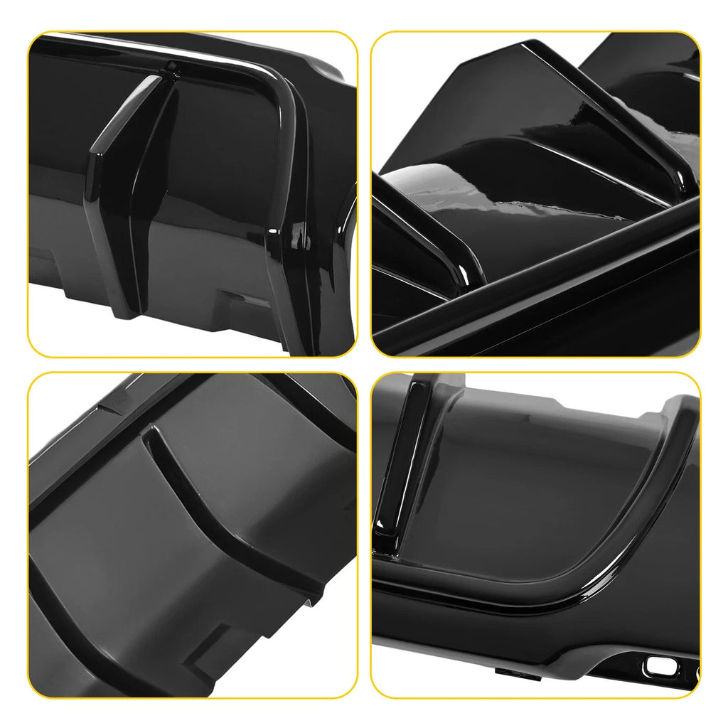 Rear Bumper Diffuser for Chrysler 300 (2015–2023) Gloss Black Shark Fins