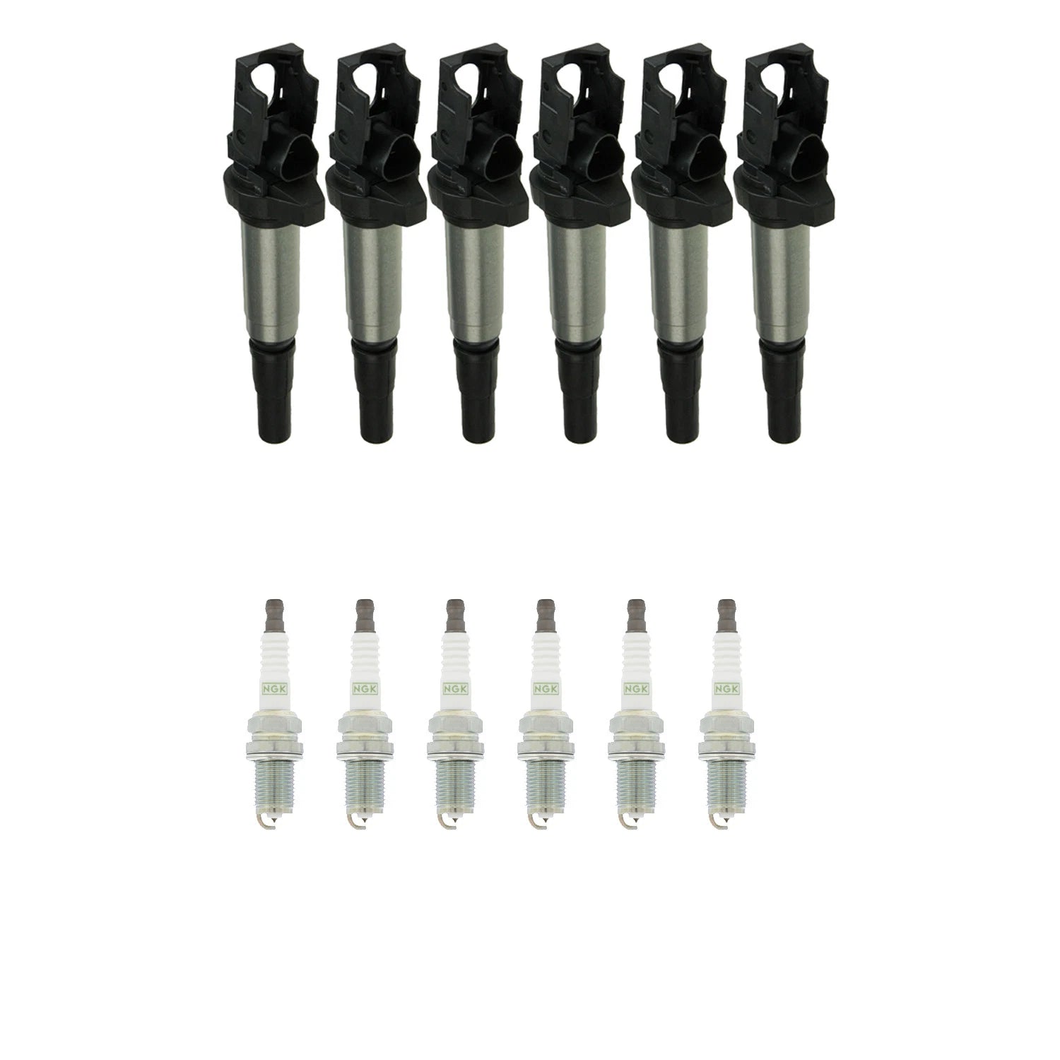 Set of 6 NGK Ignition Coils & Platinum Spark Plugs for BMW E46 E39 E83 E53 E85