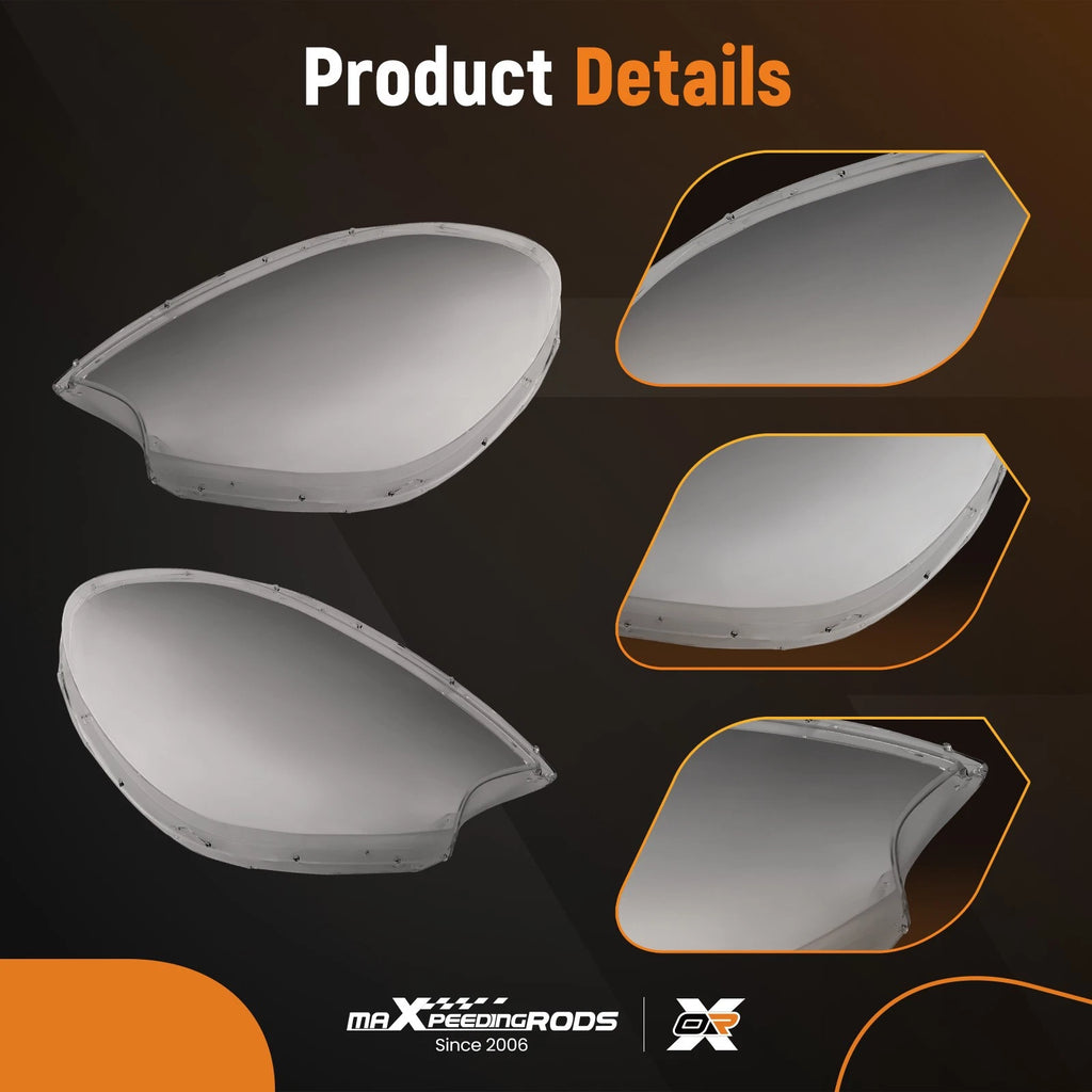 Front Clear Headlamp Lens Cover Pair for Porsche Macan (2015–2018)