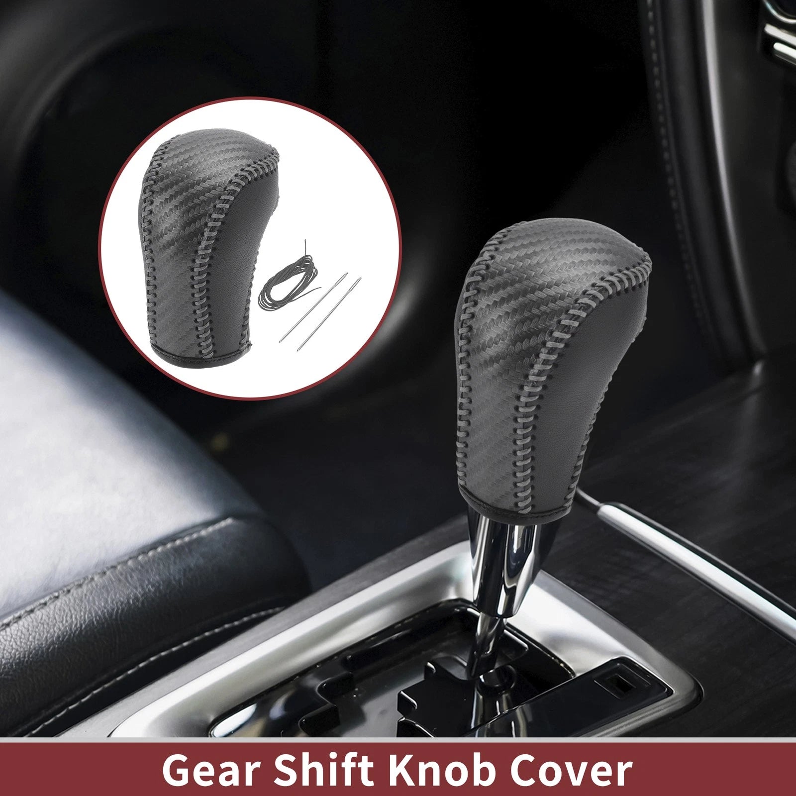 1Pc Gear Shift Knob Cover for Mazda CX-5 (2013–2014) Gray Faux Leather