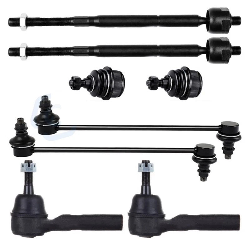 Set of 8 Front Lower Ball Joints Sway Bars Tie Rod Ends for Chrysler 200 (2011–2014)