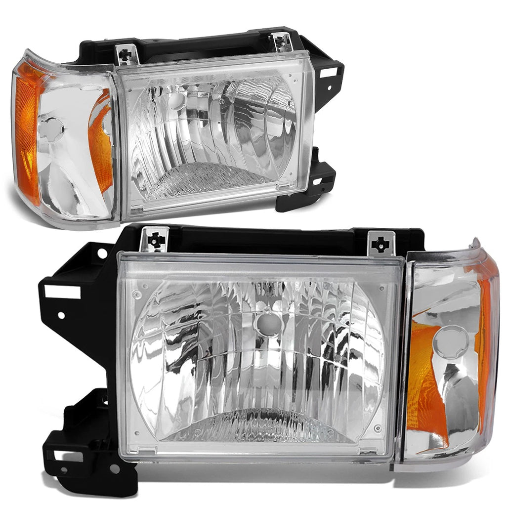 Headlight Corner Lamp Set of 2 for Ford F150 F250 F350 Bronco (1987–1991) Chrome/Amber